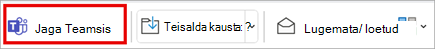 Andke rühmad ühiskasutusse klassikalise Outlooki tööriistariba lindil.
