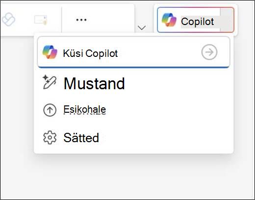 Outlooki Copilot-menüü.