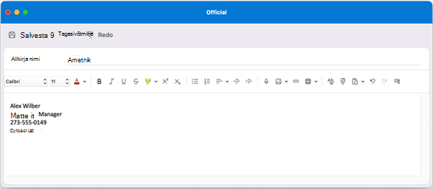 Outlook for Mac create signature