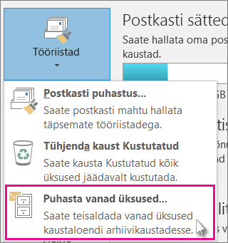Vanade üksuste puhastamine