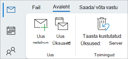 Kustutatud üksuste kaustast mittesisaldavate sõnumite taastamiseks valige Taasta kustutatud üksused serverist.