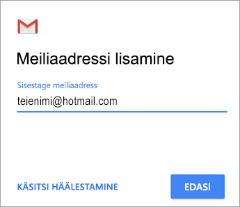 Meiliaadressi lisamine