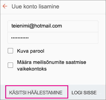 Käsitsi häälestamise valimine