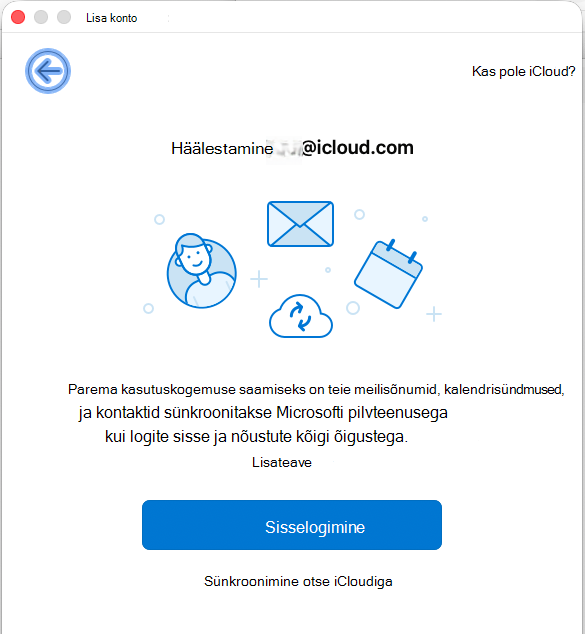 iCloudi kalendri sünkroonimine Outlooki Mac_New_tab2