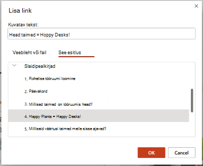 Insert Hyperlink dialog box