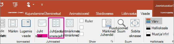 Screenshot showing view Handout master in PowerPoint