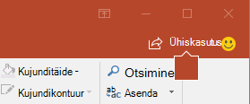 Nupu Ühiskasutus pilt PowerPoint 2016 lindil