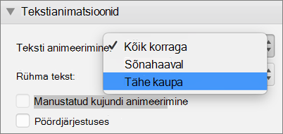 Valige suvand Tähe kaupa