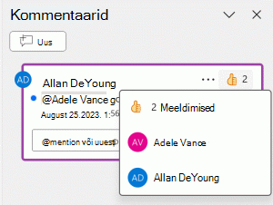 Lisage kommentaarile meeldimine ja vaadake, kellele see veel meeldis.