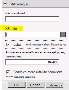 XSL-lingi atribuut veebiosamenüüs