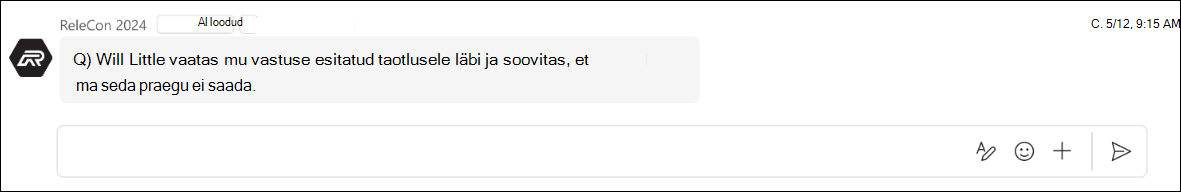 Screenshot of Answer cant be sent