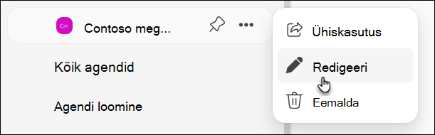 Screenshot of editing agent in bizchat