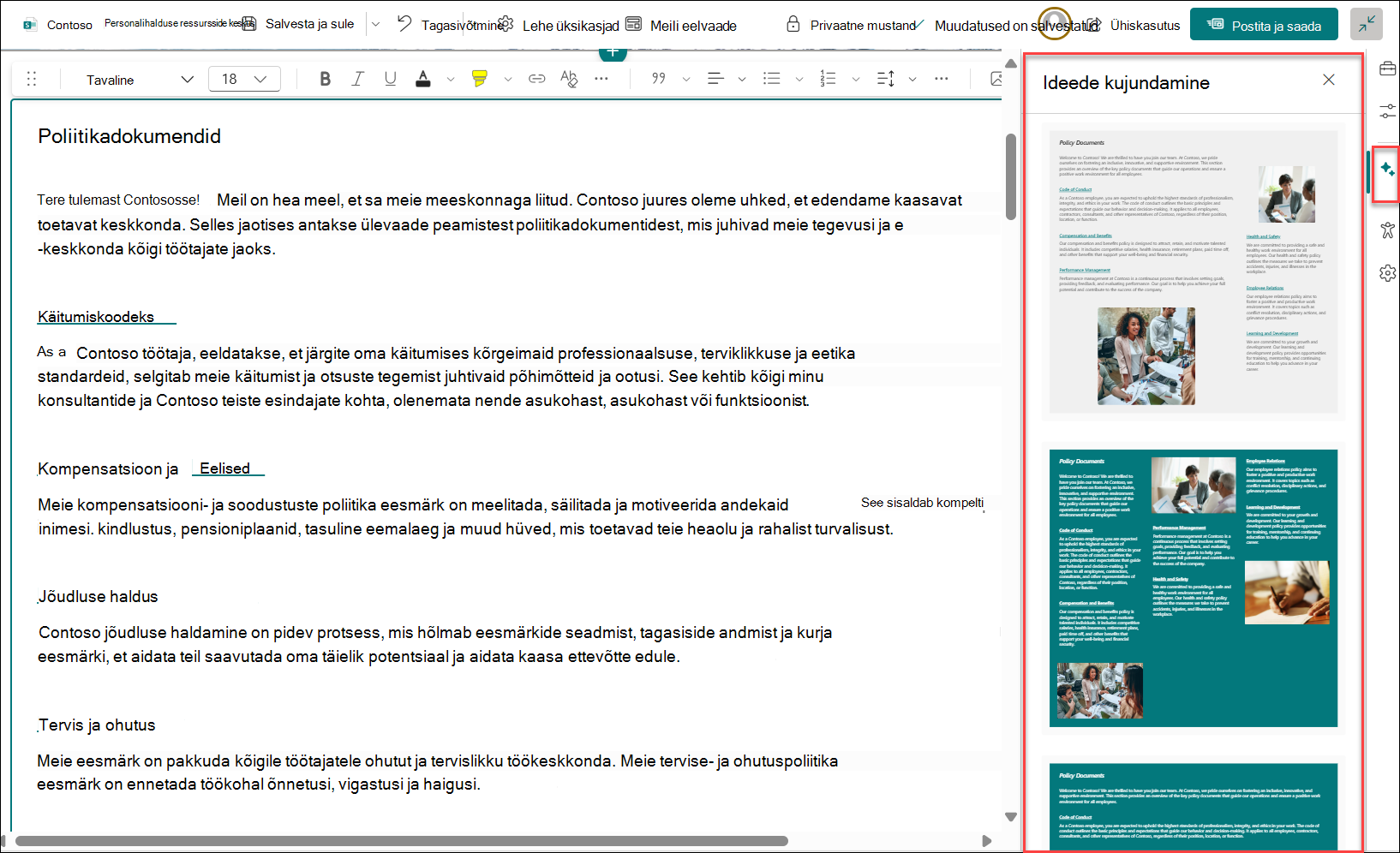 Screenshot of Pages design ideas