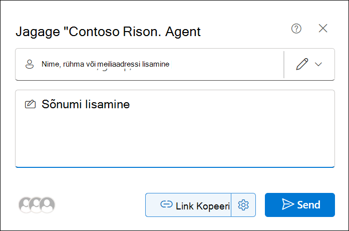 Screenshot of sharing an agent from bizchat