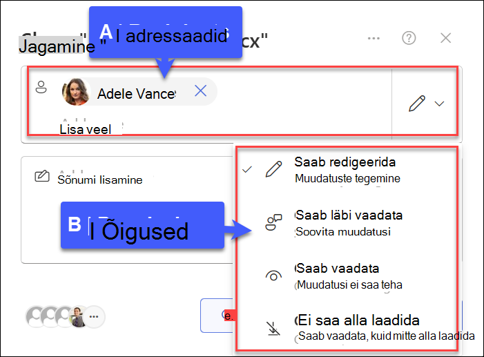 Screenshot of shared with specific people