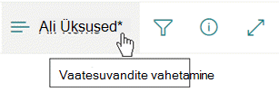 Vaate vahetamise suvandite menüü.