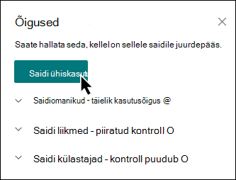 Saidi ühiskasutusse andmise nupu eelvaade