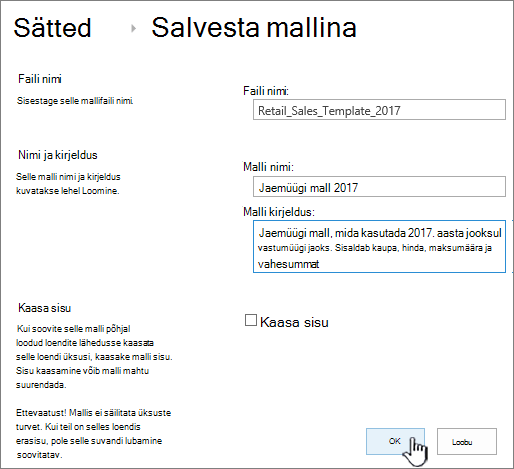 Mallilehena salvestamine