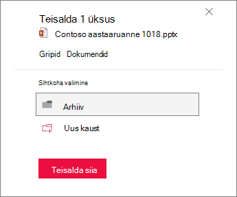 Kausta teisaldamine