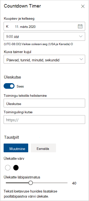 Ajastisätete loendamine