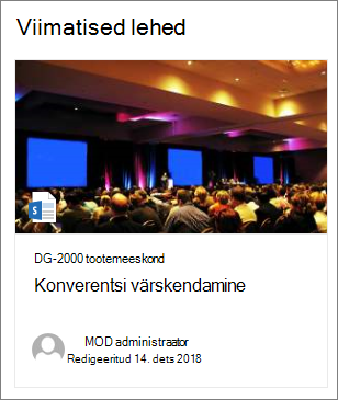 Example of page thumbnail image in Highlighted content web part