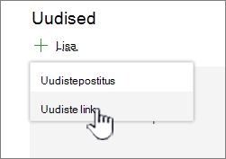 Uudiste lingi lisamine uudiste veebiosast