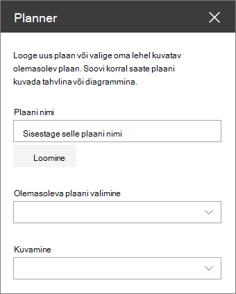 Planneri veebiosa tööriistakast