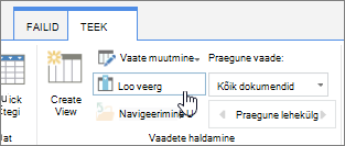 SharePoint Online'i teegi link Veeru loomine