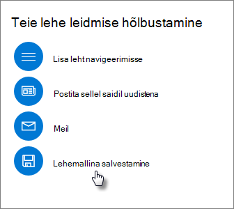Promote panel showing Save as page template
