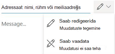 Adressaatidele redigeerimis- või kirjutuskaitstud õiguse andmiseks valige pliiatsiikoon.