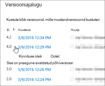 Versiooniajalugu, millest on üks vaheversioon kustutatud