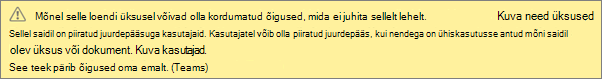 Pilt, millel kuvatakse loendi või teegi ainuõiguste teade