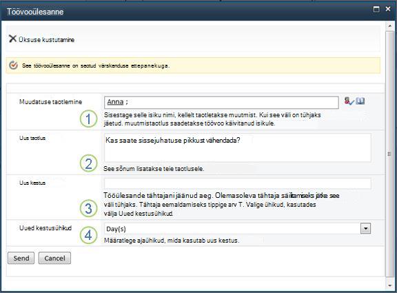 Üksuse muudatuse taotlemise vorm