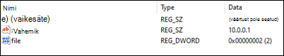 Outlook blokeerib IP-aadressi avamise näite