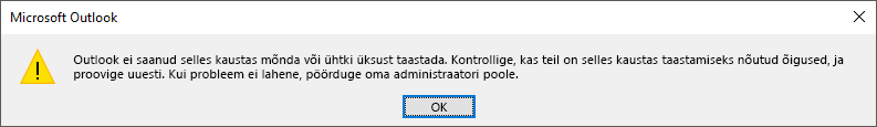 Kustutatud üksuste taastamise tõrge