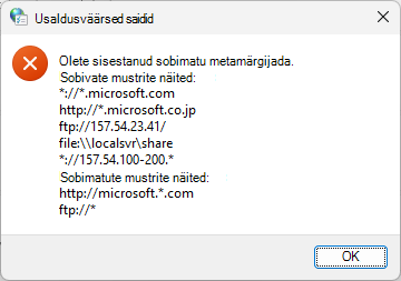 Usaldusväärsete saitide metamärgid
