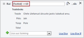 Makro If-plokis kasutatav avaldis