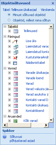 Paan Objektisõltuvused