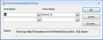 Subreport Field Linker dialog box
