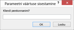 Enter parameter value