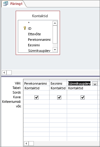 Query design with no criteria