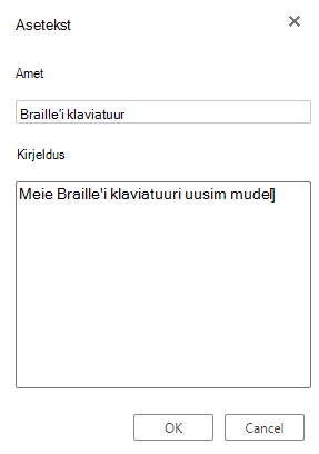 The Alt Text dialog box in Visio for the web