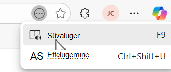 URL-i ribal valitud Edge'i emmersiivne lugeja
