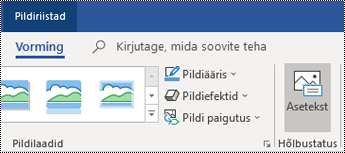 Outlook for Windowsi lindi nupp Asetekst.