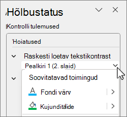 Soovitatava toimingu dialoog