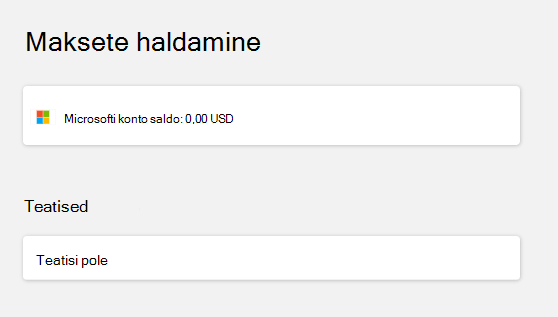 Kontrollige konto saldot pärast sisselogimist.