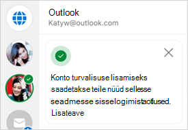 Kuvatõmmis sisselogimiskinnitusest