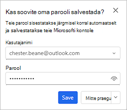 Screenshot showing the dialog box offering to save your password