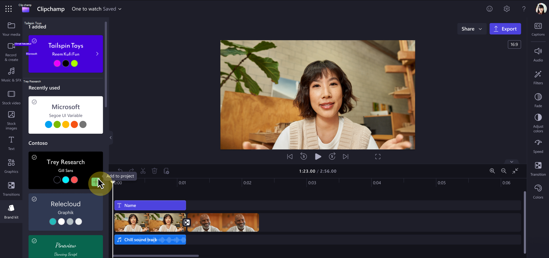 Looge ametlikud kaubamärgikomplektid ja tehke need kasutajatele kättesaadavaks Clipchamp