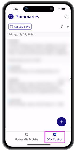 DAX Copilot button highlighted in Summaries tab